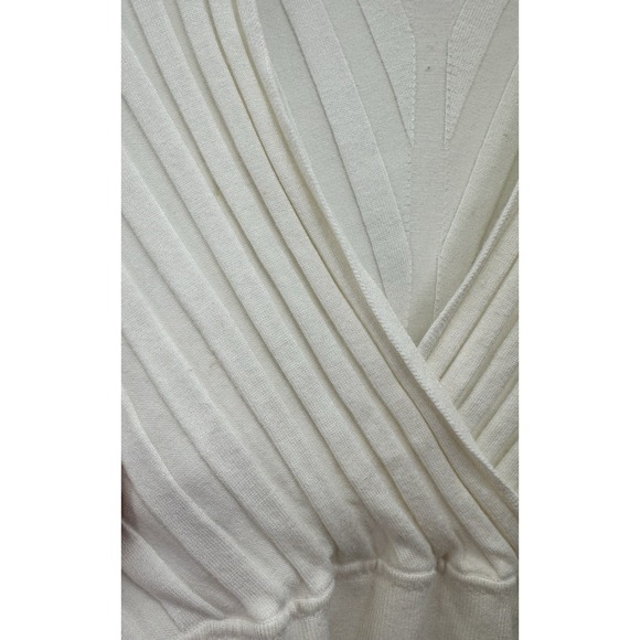 Y2K INC Womens Medium Babydoll Sweater V-Neck Faux Wrap Cottagecore Preppy Retro - Picture 7 of 10